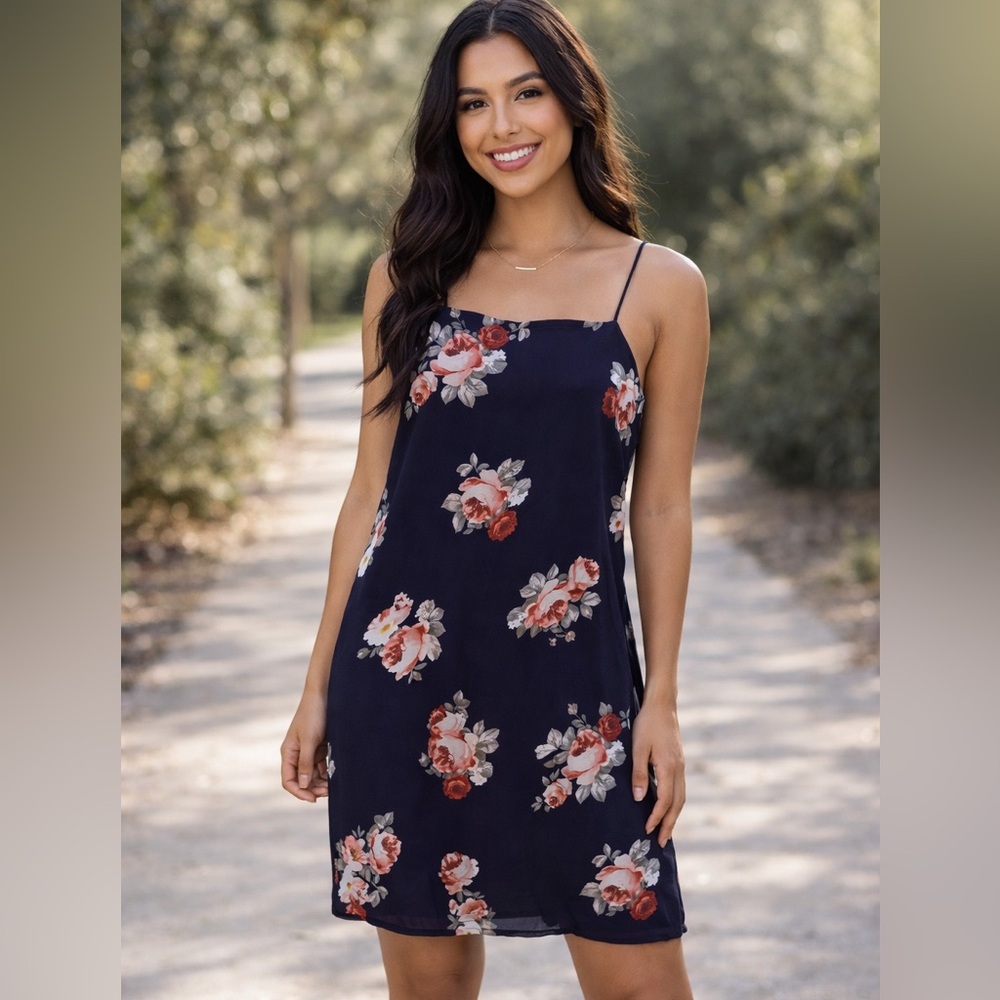 Trixxi Navy Floral Mini Dress